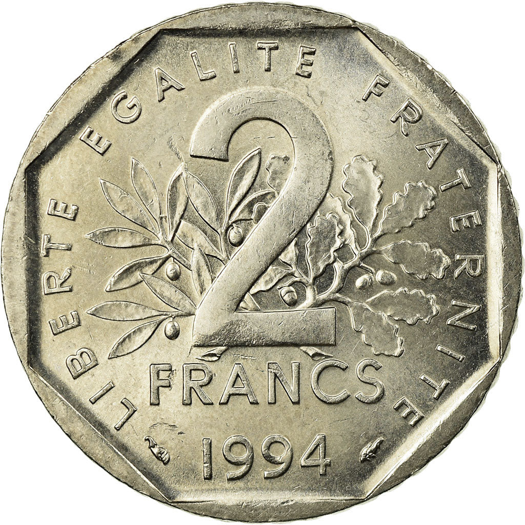 Moneta, Francia, Semeuse, 2 Francs, 1994, BB, Nichel, KM:942.2, Gadoury:547