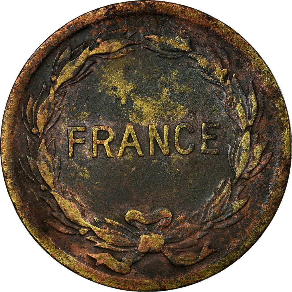 Coin, France, France Libre, 2 Francs, 1944, Philadelphia, VF(20-25), Brass