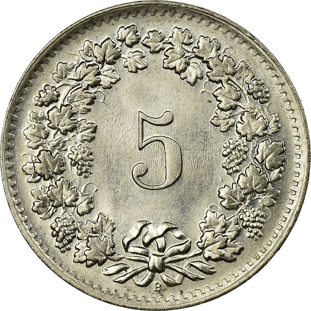 Coin, Switzerland, 5 Rappen, 1964, Bern, MS(60-62), Copper-nickel, KM:26