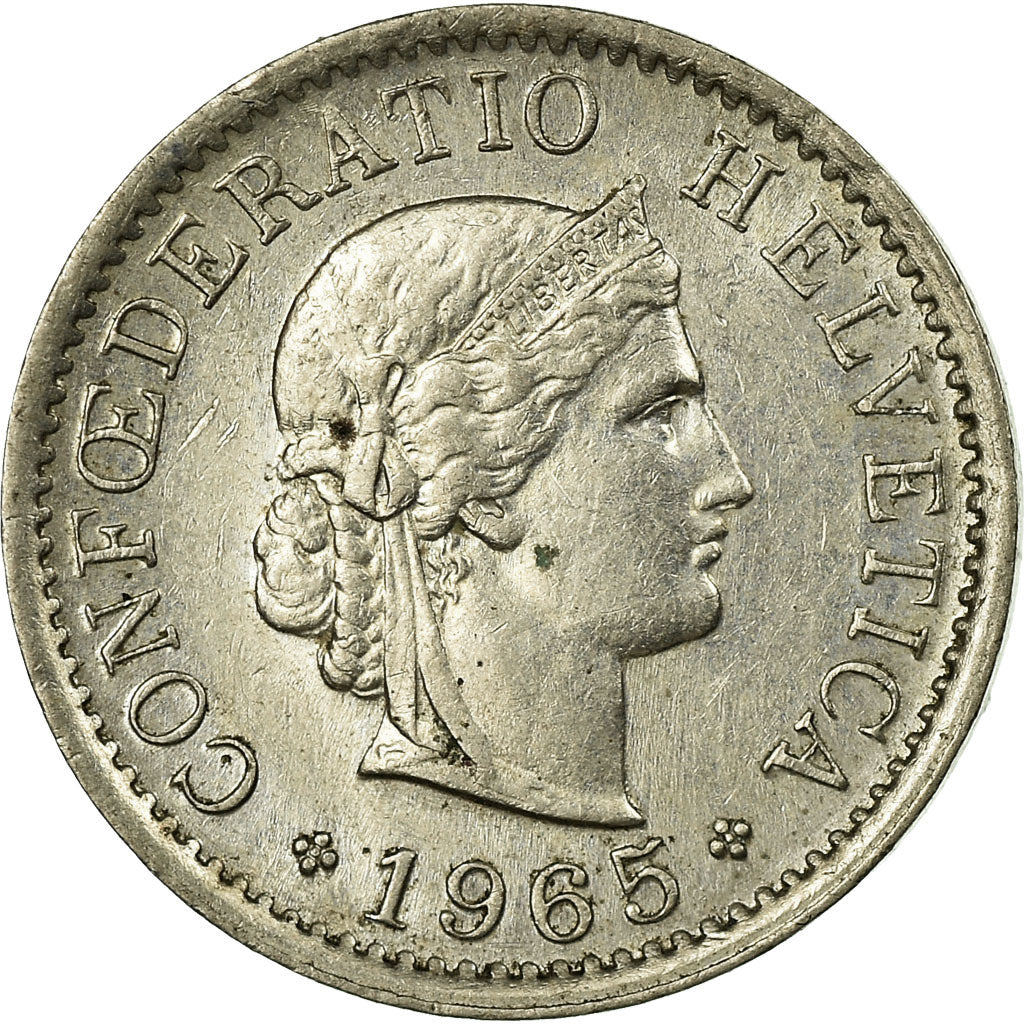 Coin, Switzerland, 5 Rappen, 1965, Bern, EF(40-45), Copper-nickel, KM:26