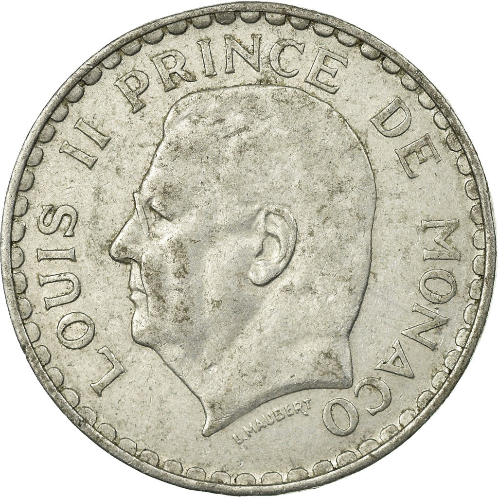 Coin, Monaco, Louis II, 5 Francs, 1945, VF(30-35), Aluminum, KM:122