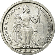 Coin, New Caledonia, 2 Francs, 1949, Paris, AU(55-58), Aluminum, KM:3
