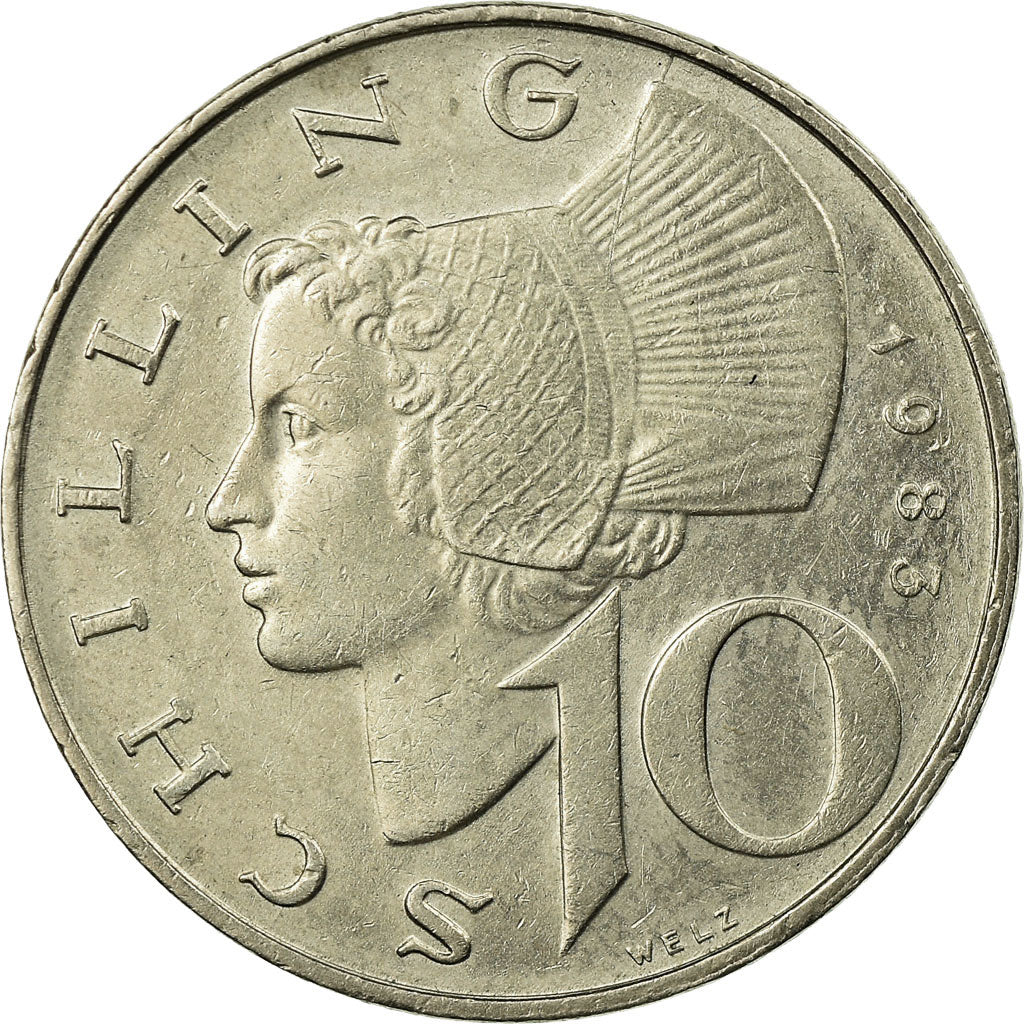 Coin, Austria, 10 Schilling, 1983, EF(40-45), Copper-Nickel Plated Nickel