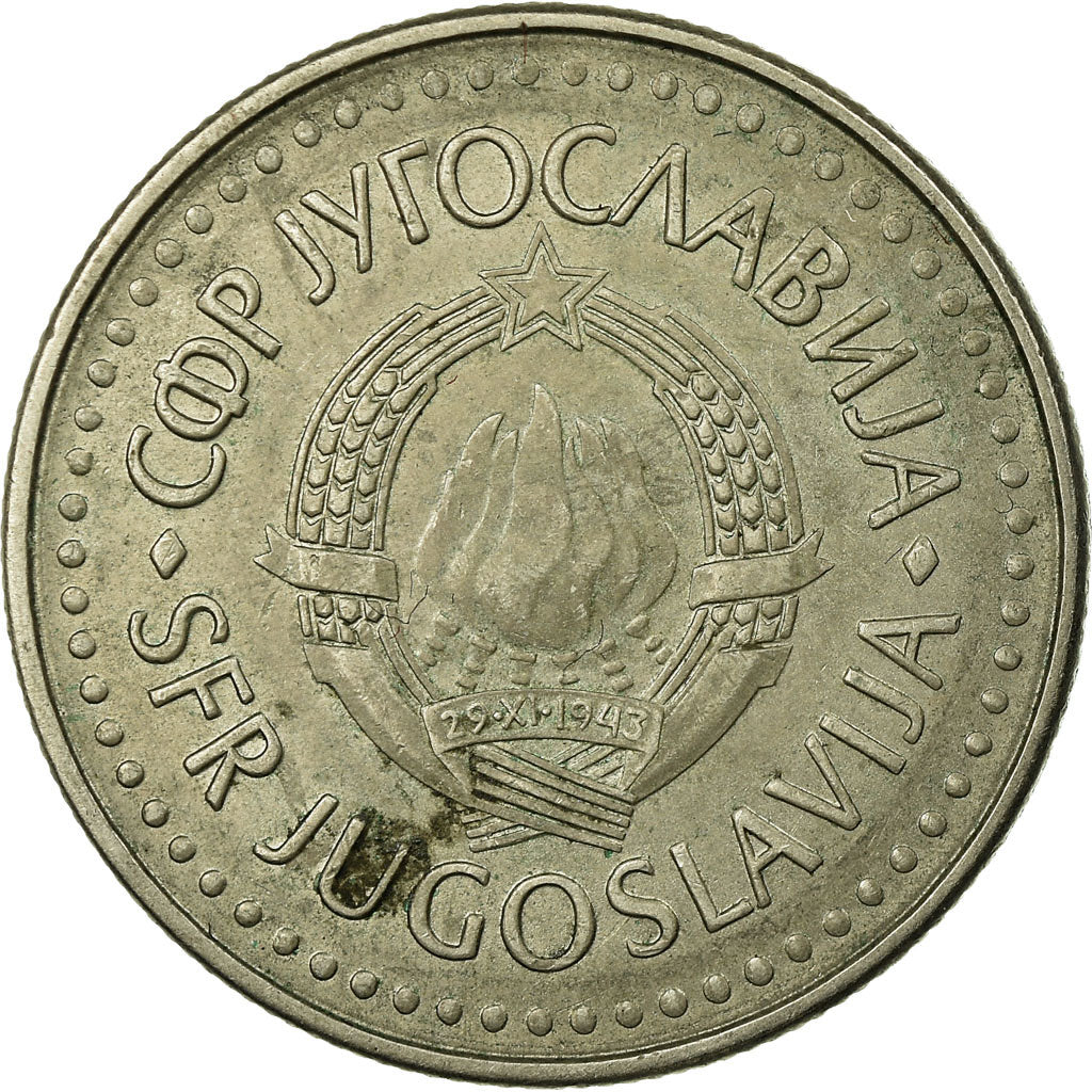 Coin, Yugoslavia, 50 Dinara, 1986, VF(30-35), Copper-Nickel-Zinc, KM:113
