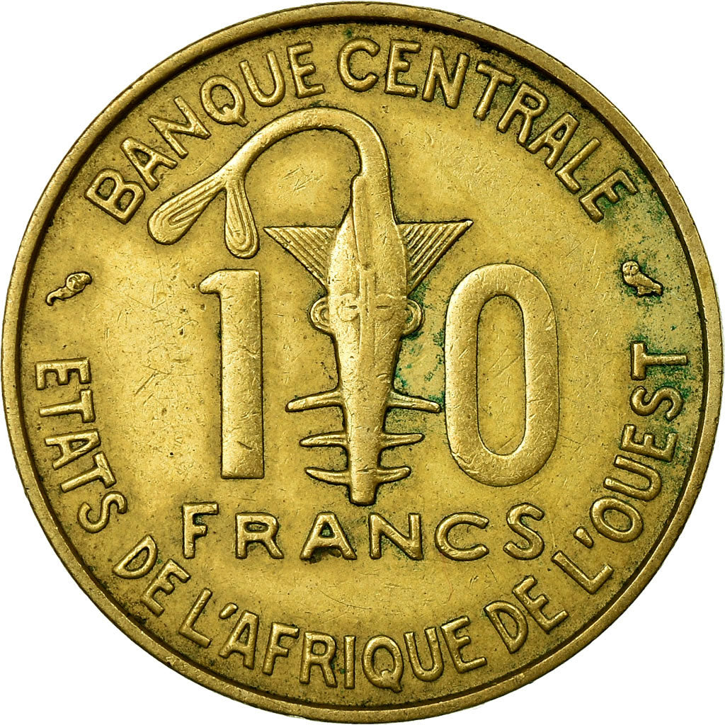 Coin, West African States, 10 Francs, 1966, EF(40-45), Aluminum-Nickel-Bronze