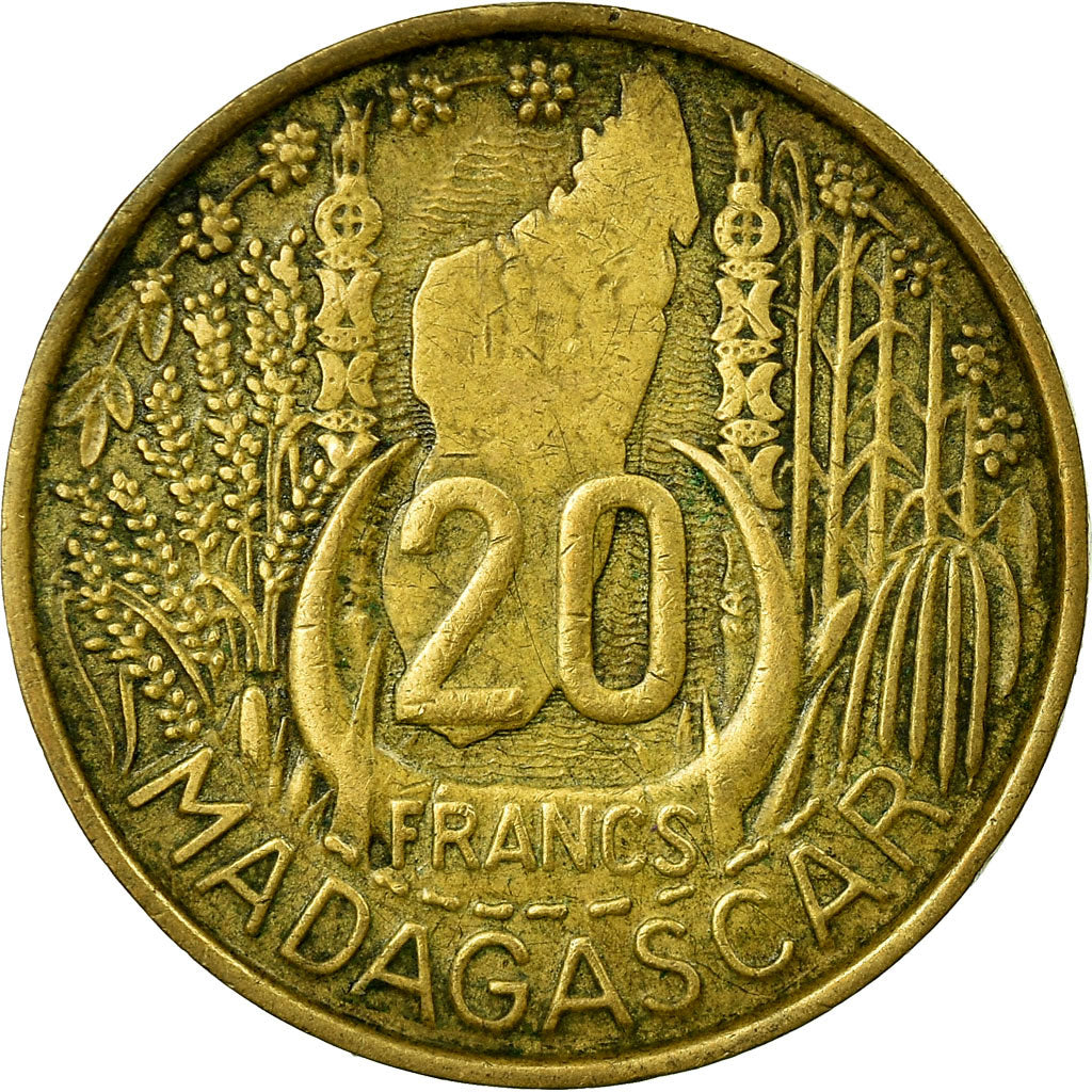 Münze, Madagascar, 20 Francs, 1953, Paris, S+, Aluminum-Bronze, KM:7