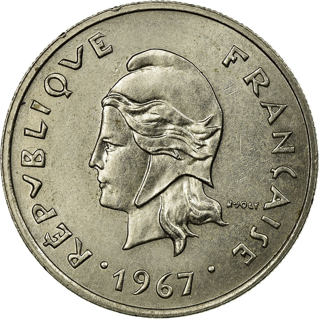Coin, French Polynesia, 10 Francs, 1967, AU(50-53), Nickel, KM:5