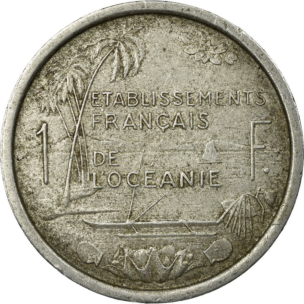 Coin, FRENCH OCEANIA, Franc, 1949, VF(30-35), Aluminum, KM:2
