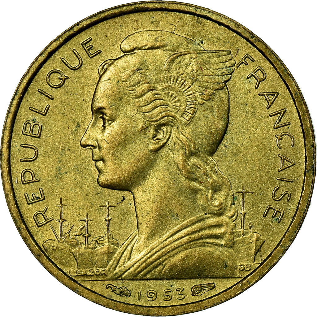 Monnaie, Madagascar, 10 Francs, 1953, Paris, SUP, Aluminum-Bronze, KM:6