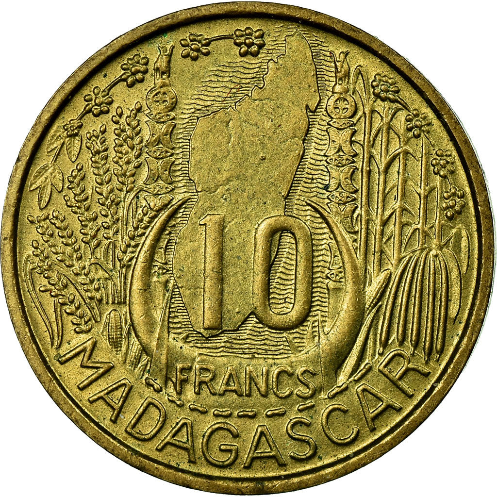 Monnaie, Madagascar, 10 Francs, 1953, Paris, SUP, Aluminum-Bronze, KM:6