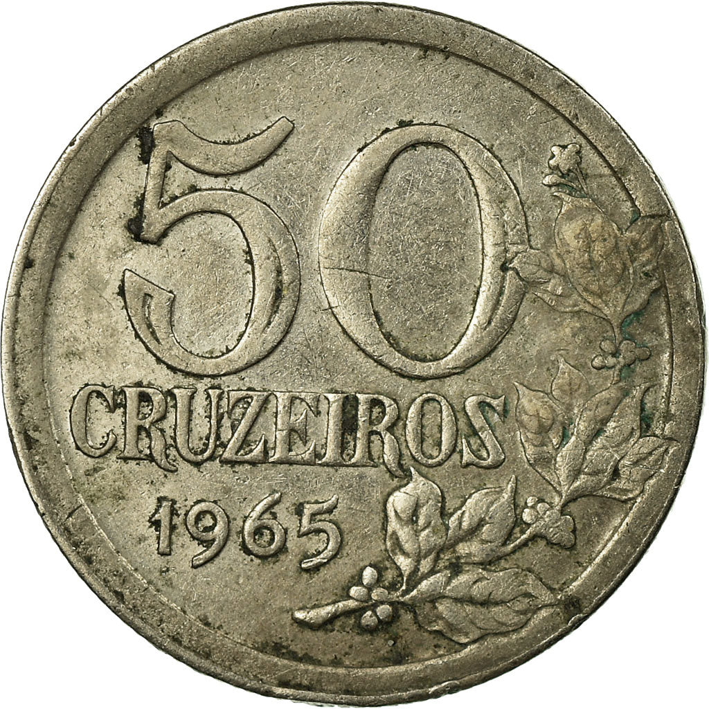 Coin, Brazil, 50 Cruzeiros, 1965, EF(40-45), Nickel, KM:574