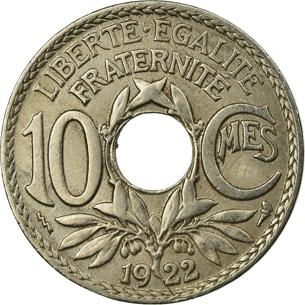 Coin, France, Lindauer, 10 Centimes, 1922, Poissy, EF(40-45), Copper-nickel