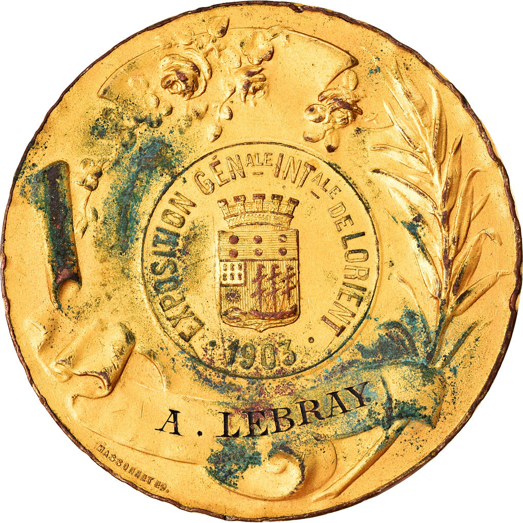 France, Medal, Exposition Internationale de Lorient, 1903, Hercule, VF(20-25)