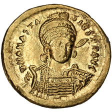 Anastasius I 491-518, Solidus, Constantinople, AU(55-58), Gold, Sear #5, 4.47