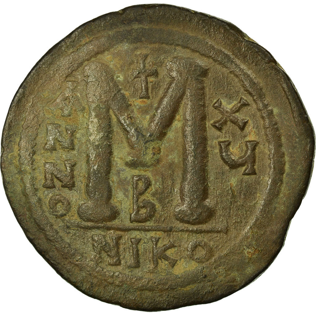 Coin, Justinian I, Follis, Nicomedia, EF(40-45), Copper, Sear:201