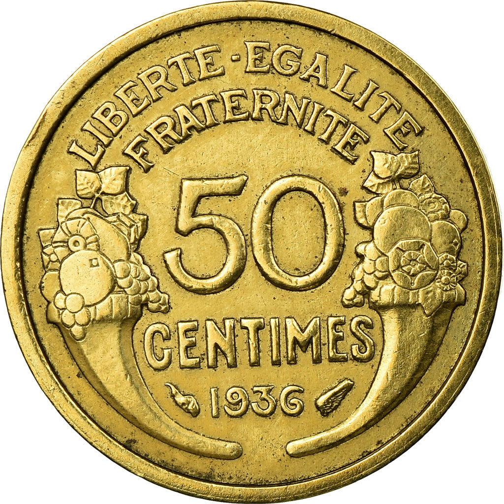 Coin, France, Morlon, 50 Centimes, 1936, EF(40-45), Aluminum-Bronze, KM:894.1