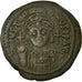 Moneda, Justinian I, Follis, Kyzikos, MBC+, Cobre, Sear:207