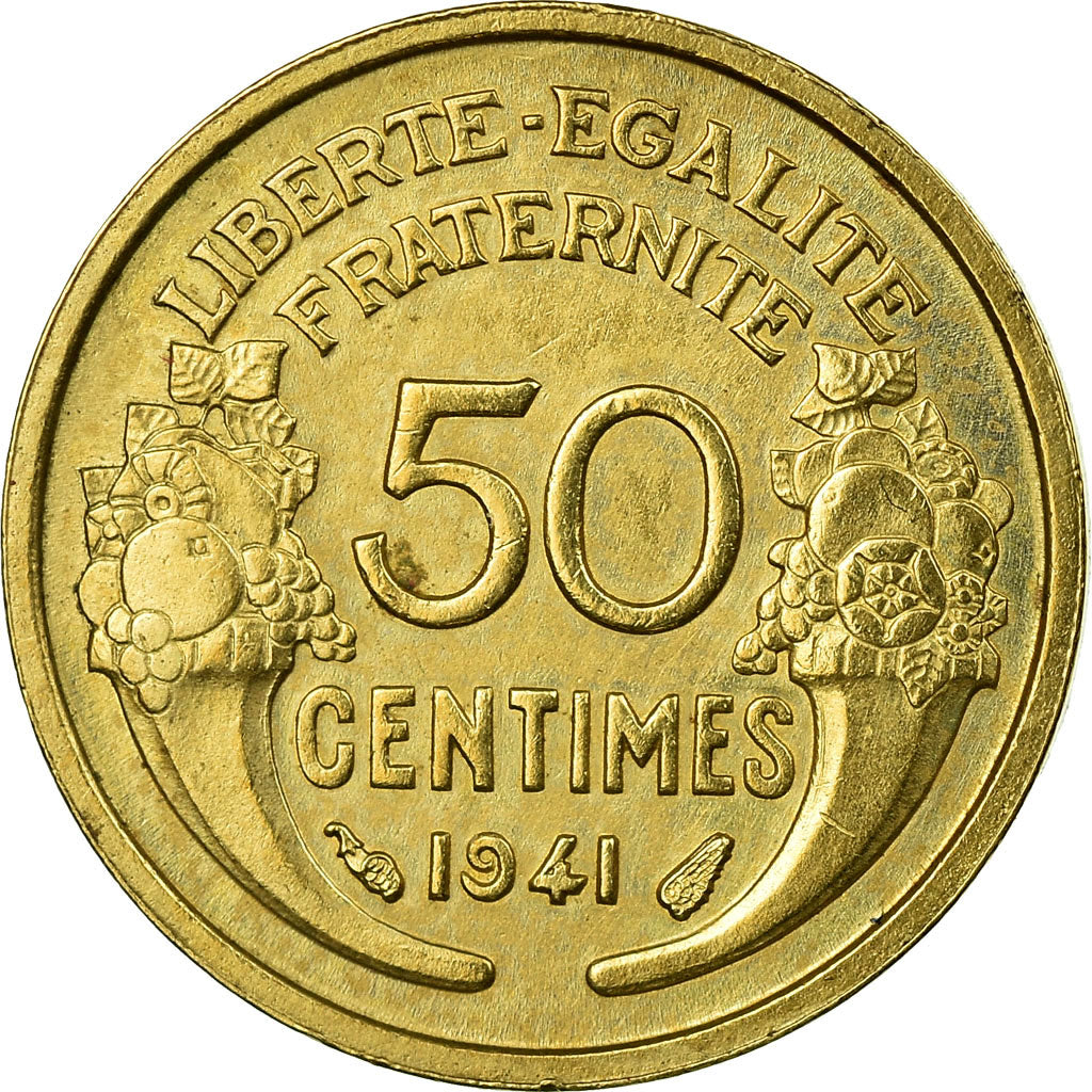 Monnaie, France, Morlon, 50 Centimes, 1941, TTB, Aluminum-Bronze, Gadoury:423a
