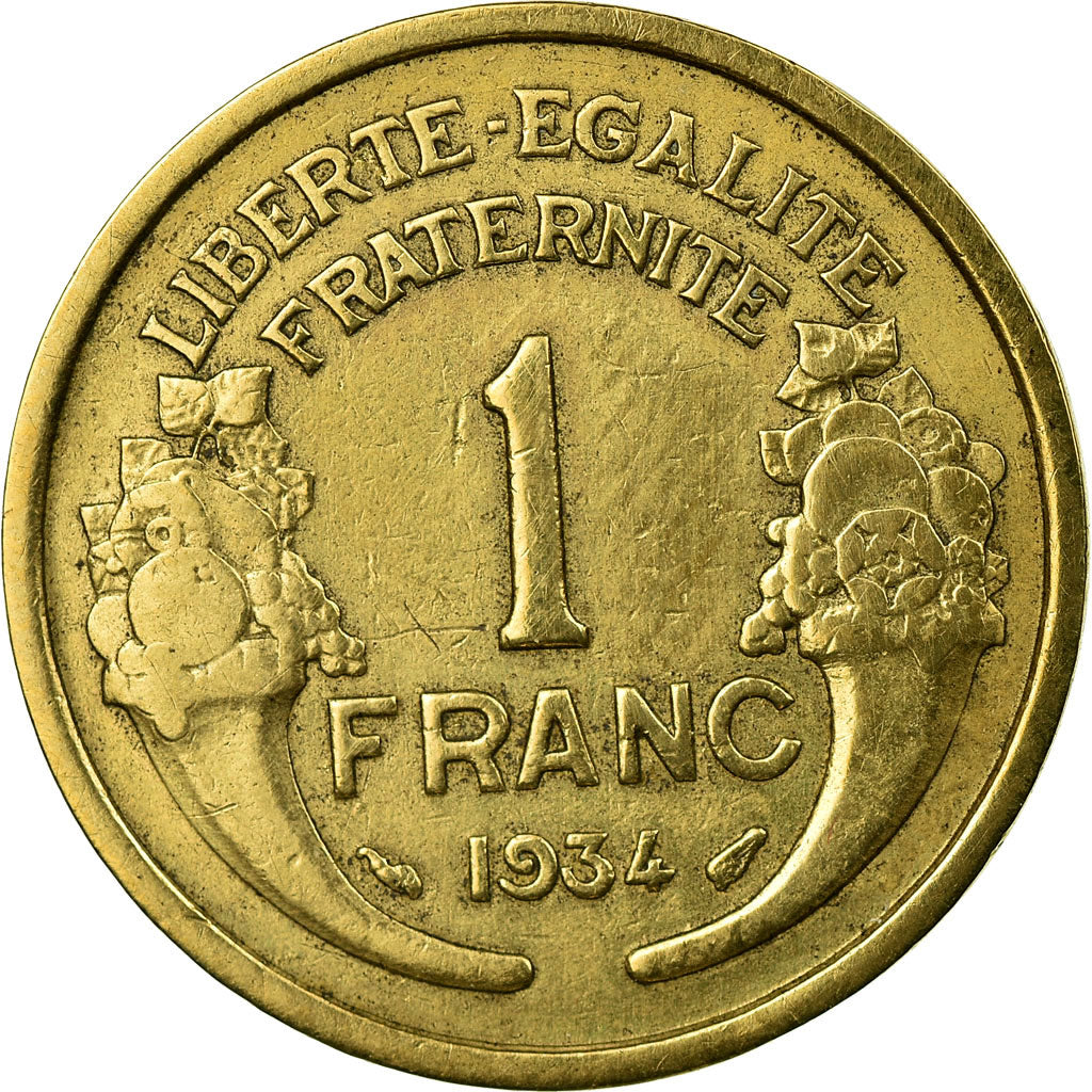 Coin, France, Morlon, Franc, 1934, VF(30-35), Aluminum-Bronze, KM:885