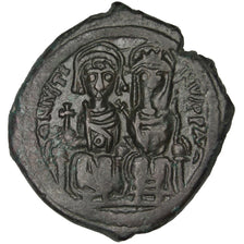 Justin II 565-578, Follis, Nicomedia, AU(50-53), Copper, Sear #369, 14.83
