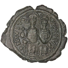 Justin II 565-578, Half Follis, Nicomedia, EF(40-45), Copper, Sear #370, 7.16