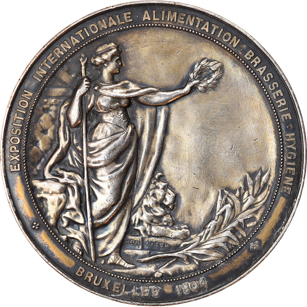 Belgium, Medal, Léopold II, Exposition Internationale de Bruxelles, 1904, Fish