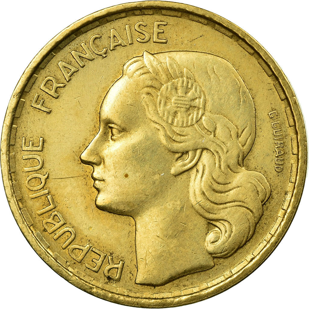 Coin, France, Guiraud, 10 Francs, 1955, Paris, VF(30-35), Aluminum-Bronze