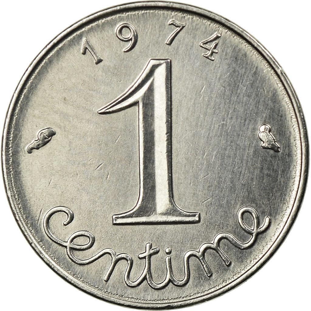 Moneda, Francia, Épi, Centime, 1974, Paris, MBC, Acero inoxidable, KM:928