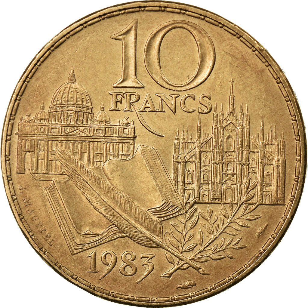 Coin, France, Stendhal, 10 Francs, 1983, EF(40-45), Nickel-Bronze, KM:953