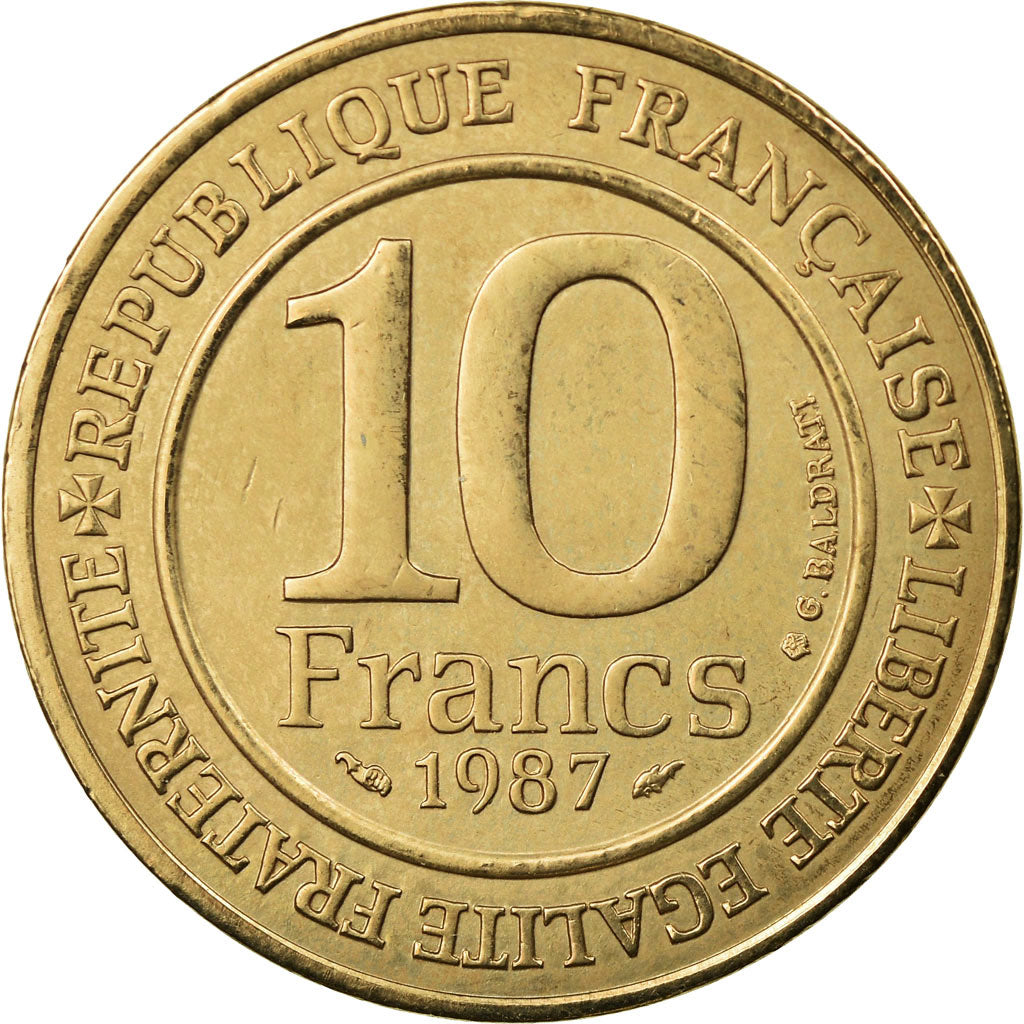 Coin, France, Hugues Capet, 10 Francs, 1987, EF(40-45), Silver, KM:961