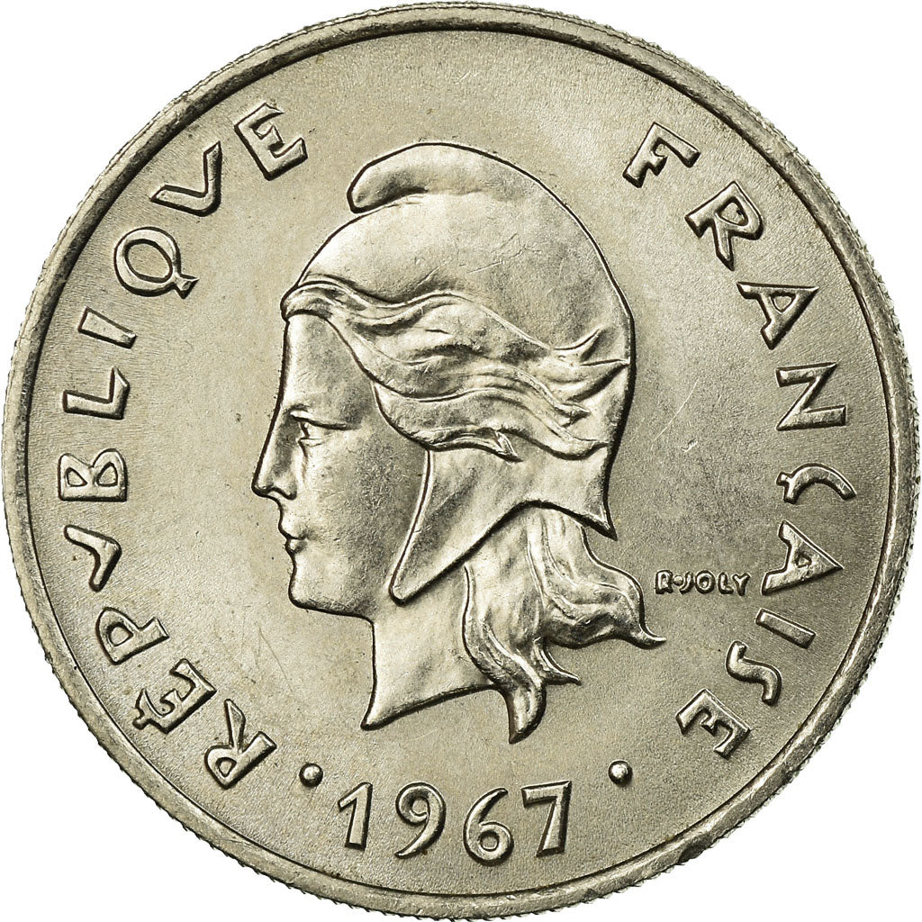 Coin, French Polynesia, 10 Francs, 1967, AU(50-53), Nickel, KM:5