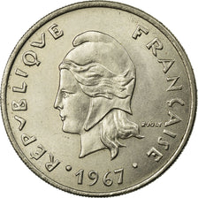 Coin, French Polynesia, 20 Francs, 1967, Paris, AU(55-58), Nickel, KM:6