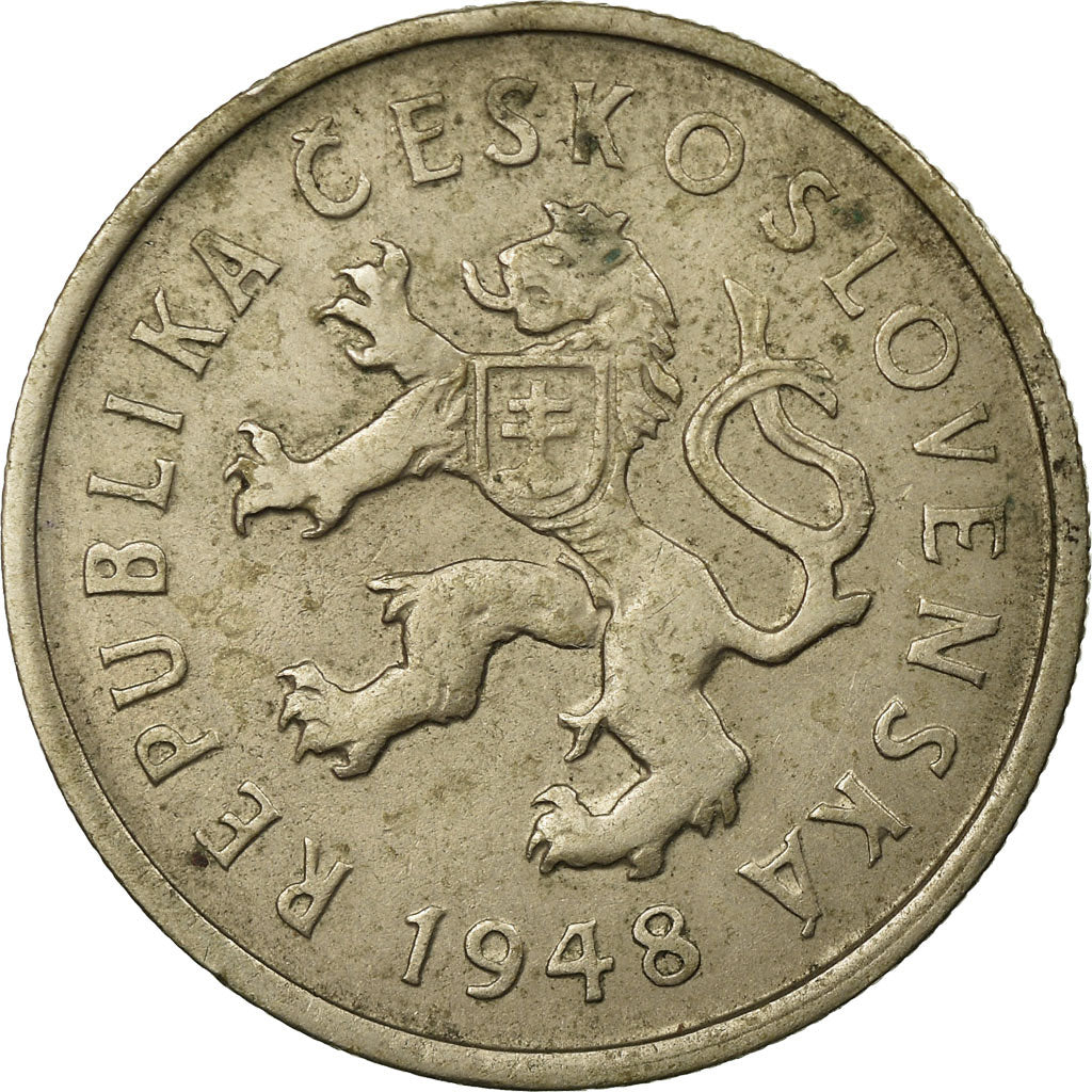 Coin, Czechoslovakia, 2 Koruny, 1948, EF(40-45), Copper-nickel, KM:23