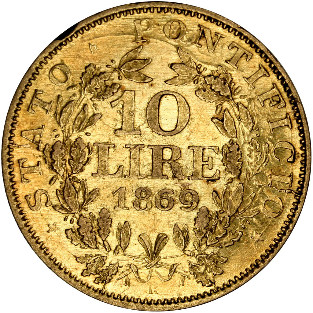 Vatican, 10 Lire, Roma, AU(50-53), Gold, 3.20