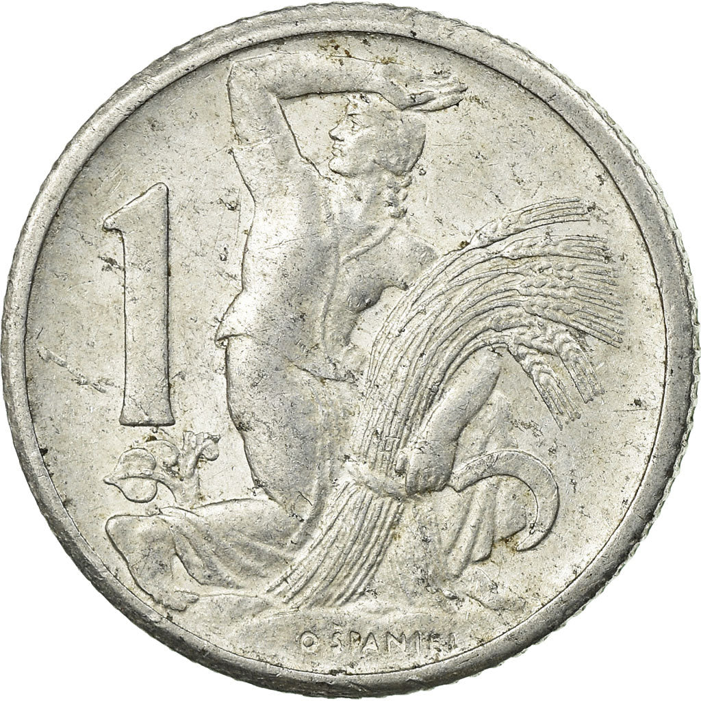 Coin, Czechoslovakia, Koruna, 1950, EF(40-45), Aluminum, KM:22