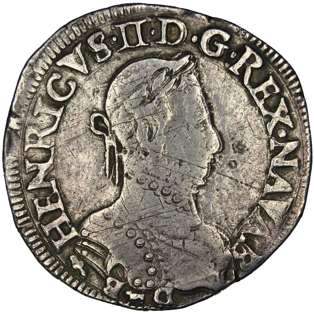 FRANCE, Teston, 1575, Morlaas, EF(40-45), Silver, Boudeau #604, 9.28