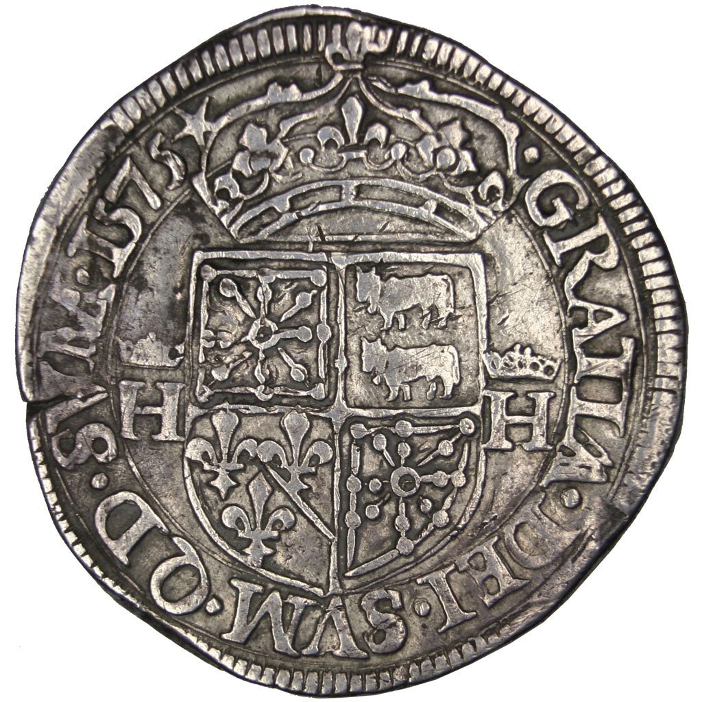 FRANCE, Teston, 1575, Morlaas, EF(40-45), Silver, Boudeau #604, 9.28