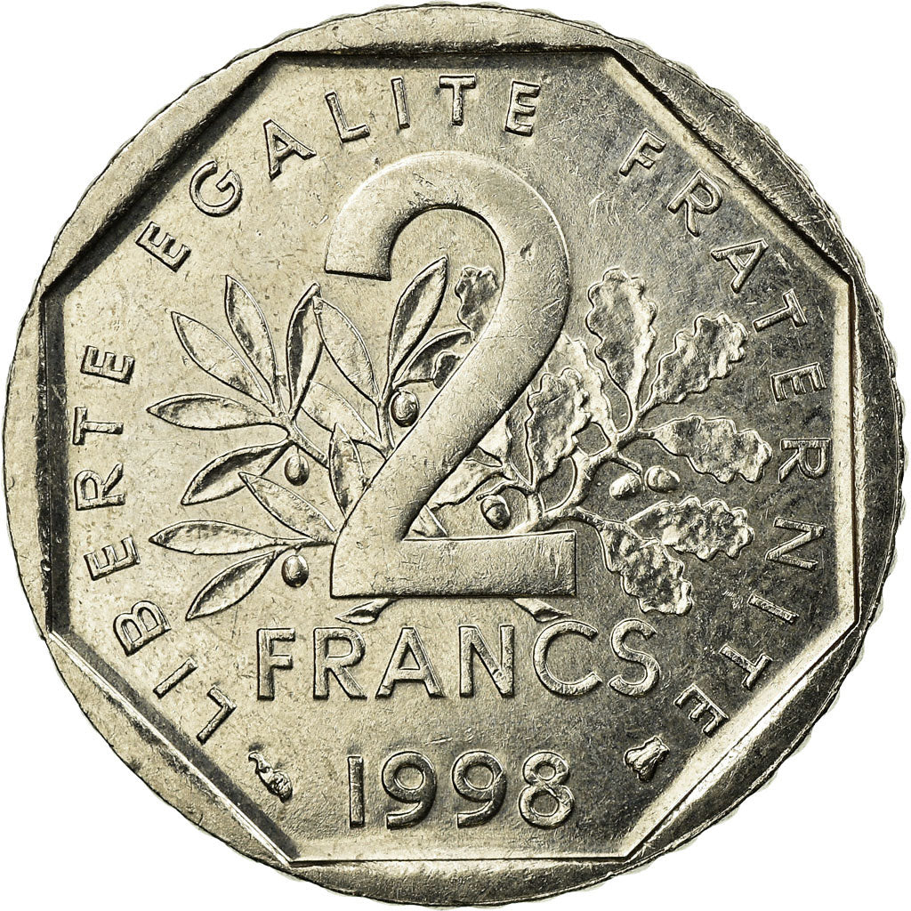Monnaie, France, Semeuse, 2 Francs, 1998, TTB+, Nickel, Gadoury:547, KM:942.2