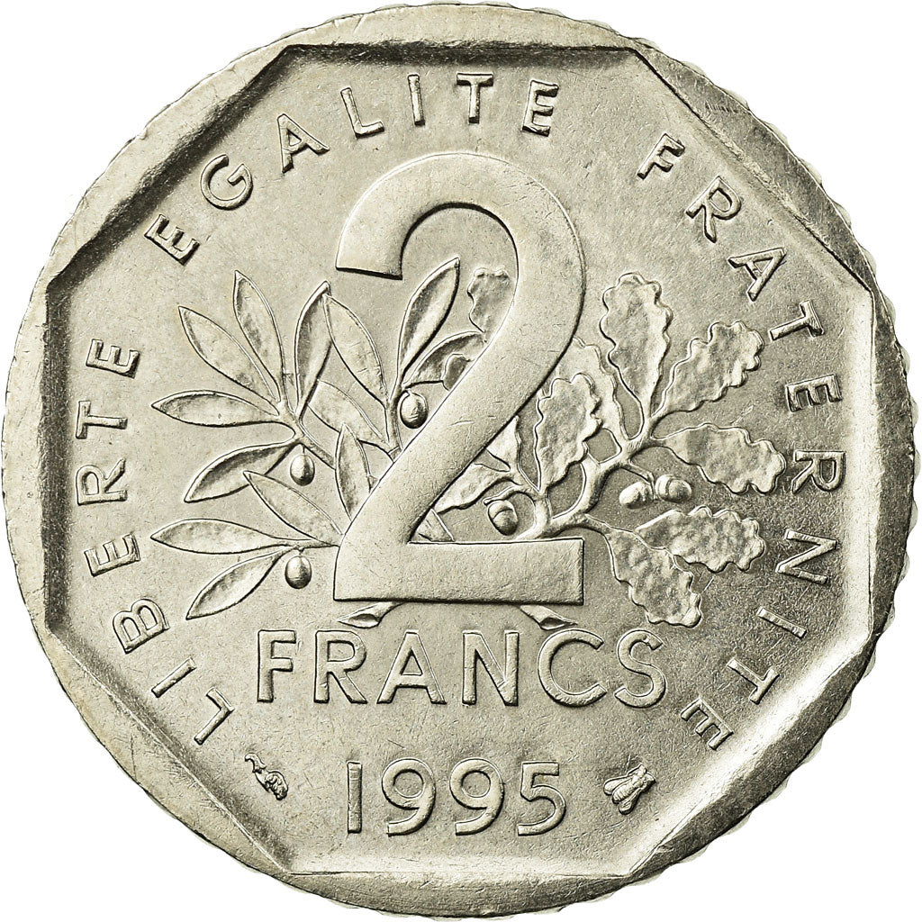 Coin, France, Semeuse, 2 Francs, 1995, AU(55-58), Nickel, KM:942.1, Gadoury:547