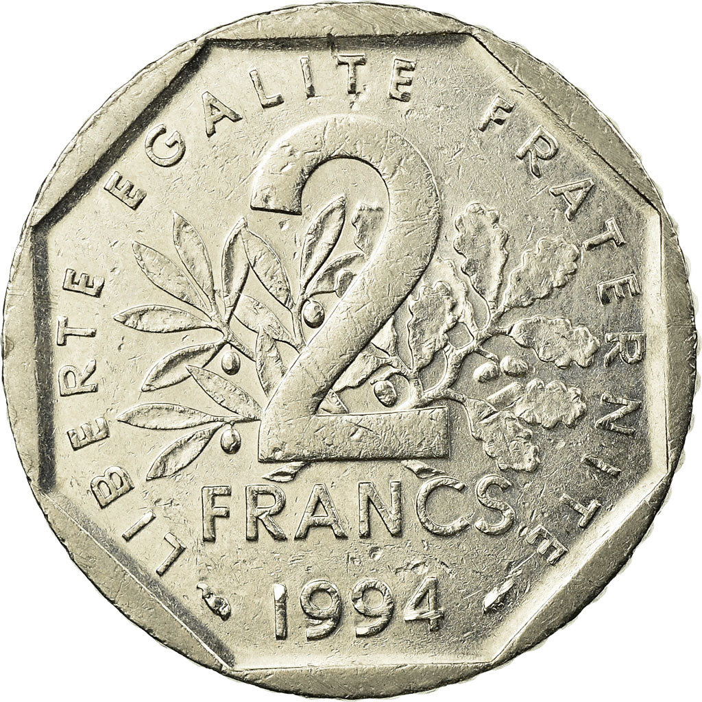 Coin, France, Semeuse, 2 Francs, 1994, EF(40-45), Nickel, KM:942.2, Gadoury:547