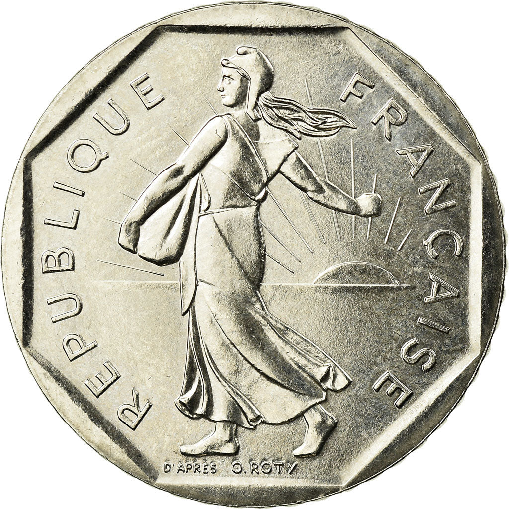 Moneda, Francia, Semeuse, 2 Francs, 1993, MBC+, Níquel, KM:942.2, Gadoury:547
