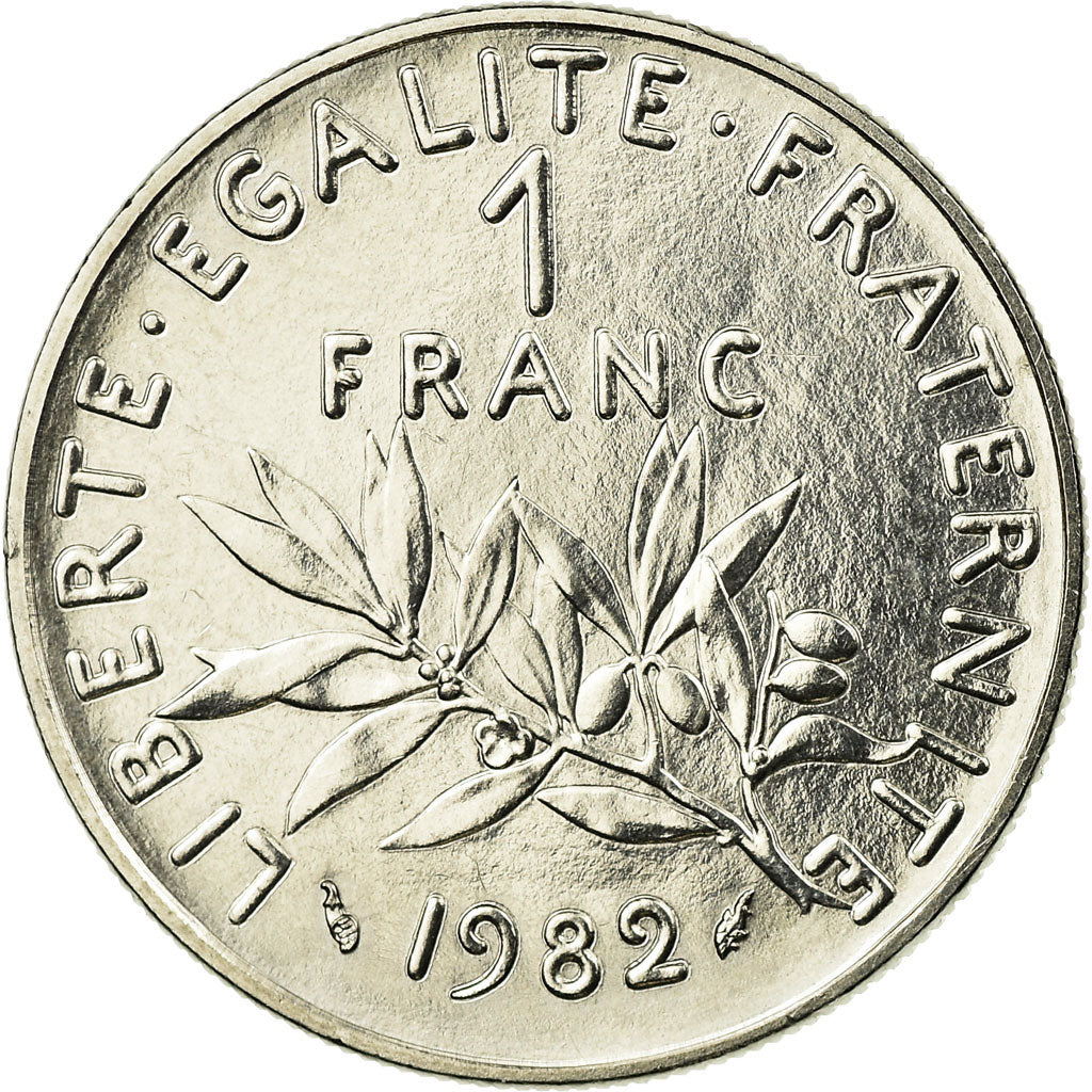 Moneta, Francja, Semeuse, Franc, 1982, Paris, AU(50-53), Nikiel, KM:925.1
