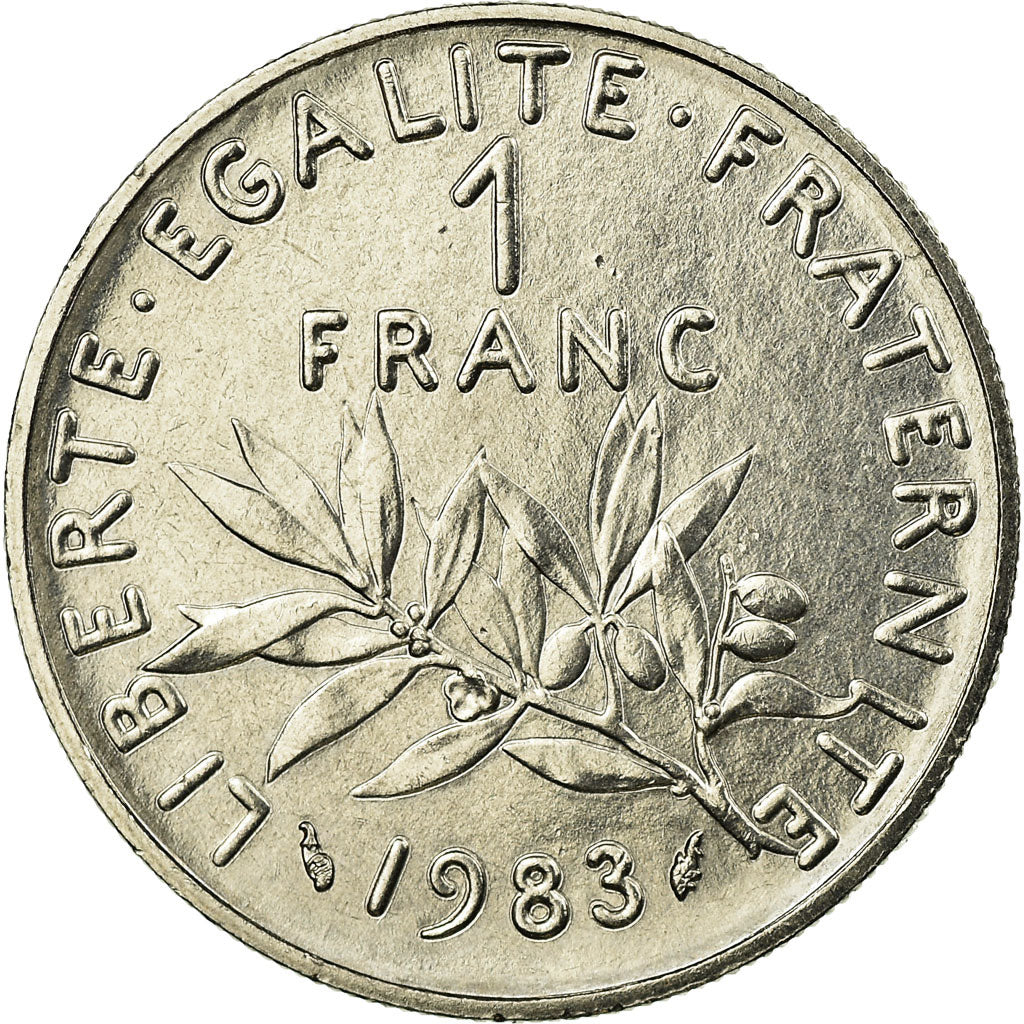 Moneda, Francia, Semeuse, Franc, 1983, Paris, MBC+, Níquel, KM:925.1