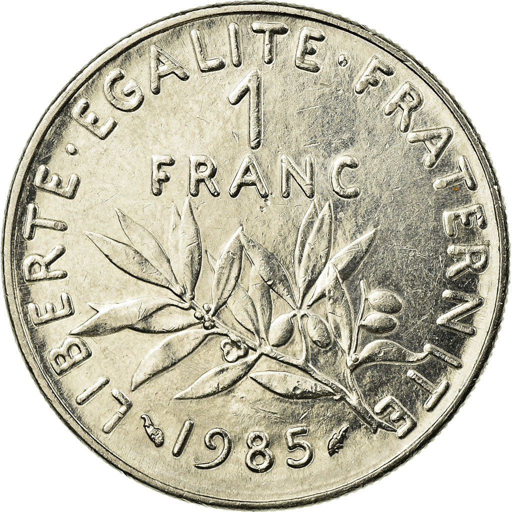 Moeda, França, Semeuse, Franc, 1985, Paris, AU(50-53), Níquel, KM:925.1
