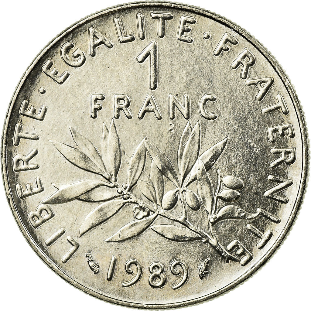 Moneda, Francia, Semeuse, Franc, 1989, Paris, MBC+, Níquel, KM:925.1