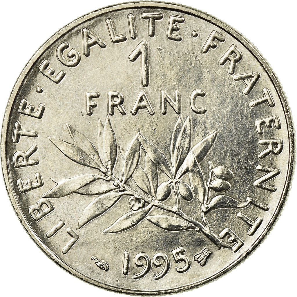 Moeda, França, Semeuse, Franc, 1995, Paris, AU(55-58), Níquel, KM:925.1