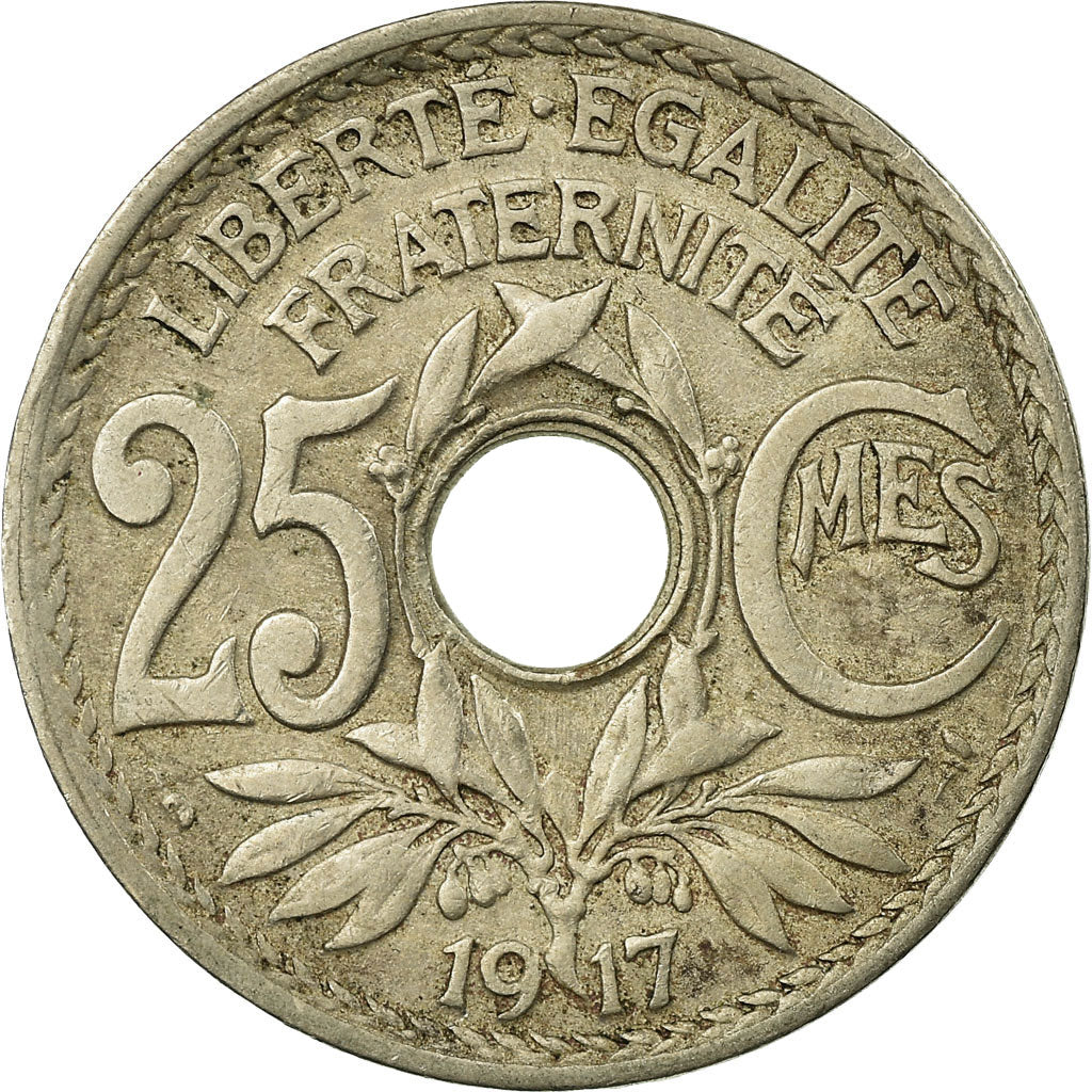 Coin, France, Lindauer, 25 Centimes, 1917, VF(30-35), Copper-nickel, KM:867a