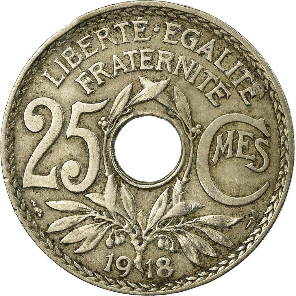 Coin, France, Lindauer, 25 Centimes, 1918, VF(30-35), Copper-nickel, KM:867a