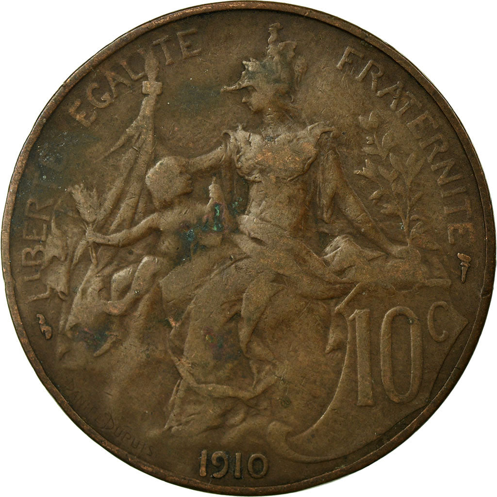 Coin, France, Dupuis, 10 Centimes, 1910, Paris, VF(30-35), Bronze, KM:843