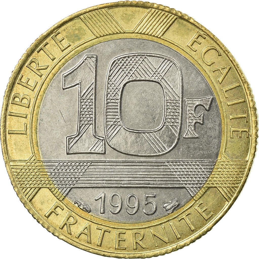 Monnaie, France, Génie, 10 Francs, 1995, TTB+, Aluminum-Bronze, Gadoury:827
